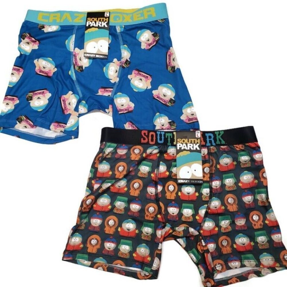 Mens Size Large South Park Crazy Boxer Briefs Lot of 2 Eric Kenny Stan Kyle